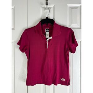 North Face Womens Burgundy Polo Shirt Size M